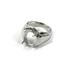 Tapered Ring with Oval Prongs Mounting in Sterling Silver 12x14mm