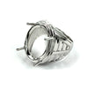 Hollow Ring with Oval Prongs Mounting in Sterling Silver 18x25mm