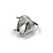 Textured Ring with Oval Prongs Mounting in Sterling Silver 15x23mm
