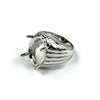 Textured Ring with Oval Prong Mounting in Sterling Silver 15x19mm