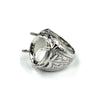 Patterned Ring with Oval Prongs Mounting in Sterling Silver 16x20mm