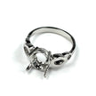 Ring with Oval Prong Mounting in Sterling Silver 10x11mm