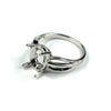 Hollow Ring with Oval Mounting in Sterling Silver for 10x11mm Stones