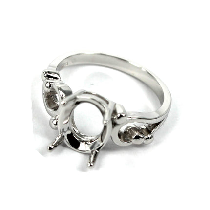 Textured Ring with Round Mounting in Sterling Silver 9mm