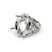 Hollow Butterfly Ring with Oval Prongs Mounting in Sterling Silver 15x19mm