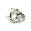 Hollow Floral Ring with Oval Prongs Mounting in Sterling Silver 16x21mm
