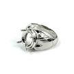 Tapered Ring with Oval Prongs Mounting in Sterling Silver 11x13mm