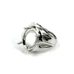 Tapered Ring with Oval Prongs Mounting in Sterling Silver 11x15mm