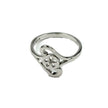 Swirls Cross-Over Ring with Peg Mounting in Sterling Silver 6mm