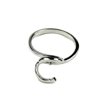 Coil Cross-Over Ring with Peg Mounting in Sterling Silver 6mm