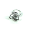 Floral Ring with Cubic Zirconia Inlays and Cup and Peg Mounting in Sterling Silver 14mm
