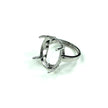 Hollow Ring with Oval Prong Mounting in Sterling Silver 15x19mm