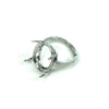 Ring with Oval Prongs Mounting in Sterling Silver 13x17mm