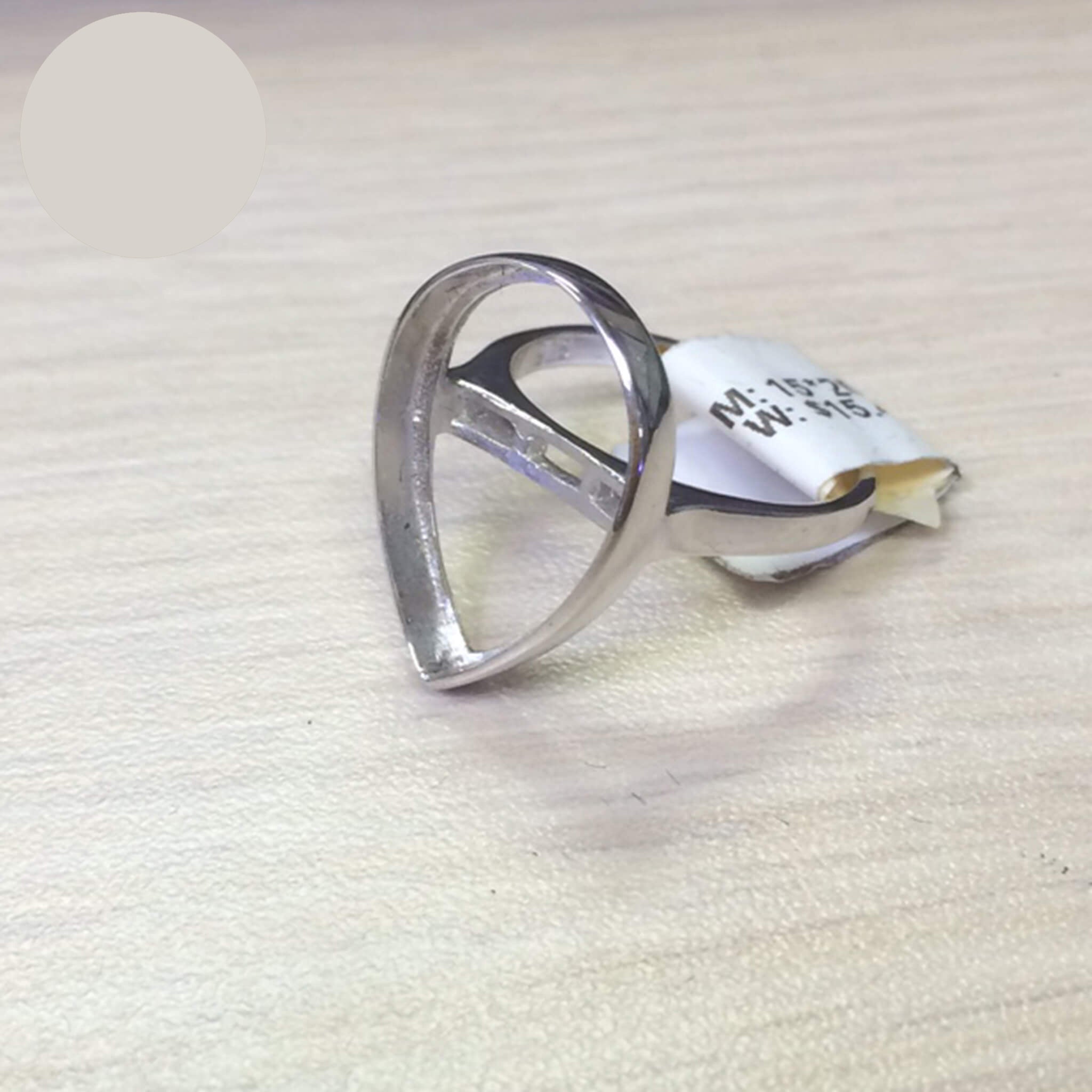 Pear Ring with Pear Bezel Mounting in Sterling Silver 15x20mm