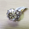 Flower Ring with Cubic Zirconia Inlays and Cup and Peg Mounting in Sterling Silver 12mm