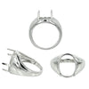 Wide Taper Ring with Oval Prong Mounting in Sterling Silver for 12x16mm Stones