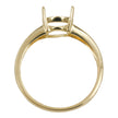 14K Gold Classic Split-Shank Ring Setting with Oval Prongs Mounting 8x10mm