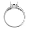14K White Gold Classic Split-Shank Ring Setting with Oval Prongs Mounting 8x10mm