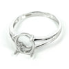 Classic basket style split-shank ring with prong setting in sterling silver 8x9.5mm