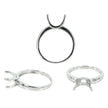 Parallel Prong U-Basket Ring in Sterling Silver for 10mm Round Stones