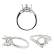 MTR408Crossover Double-Prongs Ring in Sterling Silver for 9mm Round Stones