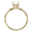 14K Gold Intertwined Split-Shank Ring with Diamond Accents for 6mm Round Stones