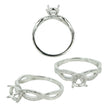 Intertwined Split-Shank Ring with CZ's in Sterling Silver for 6mm Round Stones