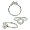 Hearts Halo Ring in Sterling Silver for 5mm Round Stones