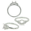 CZ Trio Split Shank Ring in Sterling Silver for 6x7mm Oval Stones