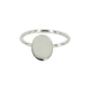 Bezel Ring with Oval Bezel Cup in Sterling Silver - Various sizes