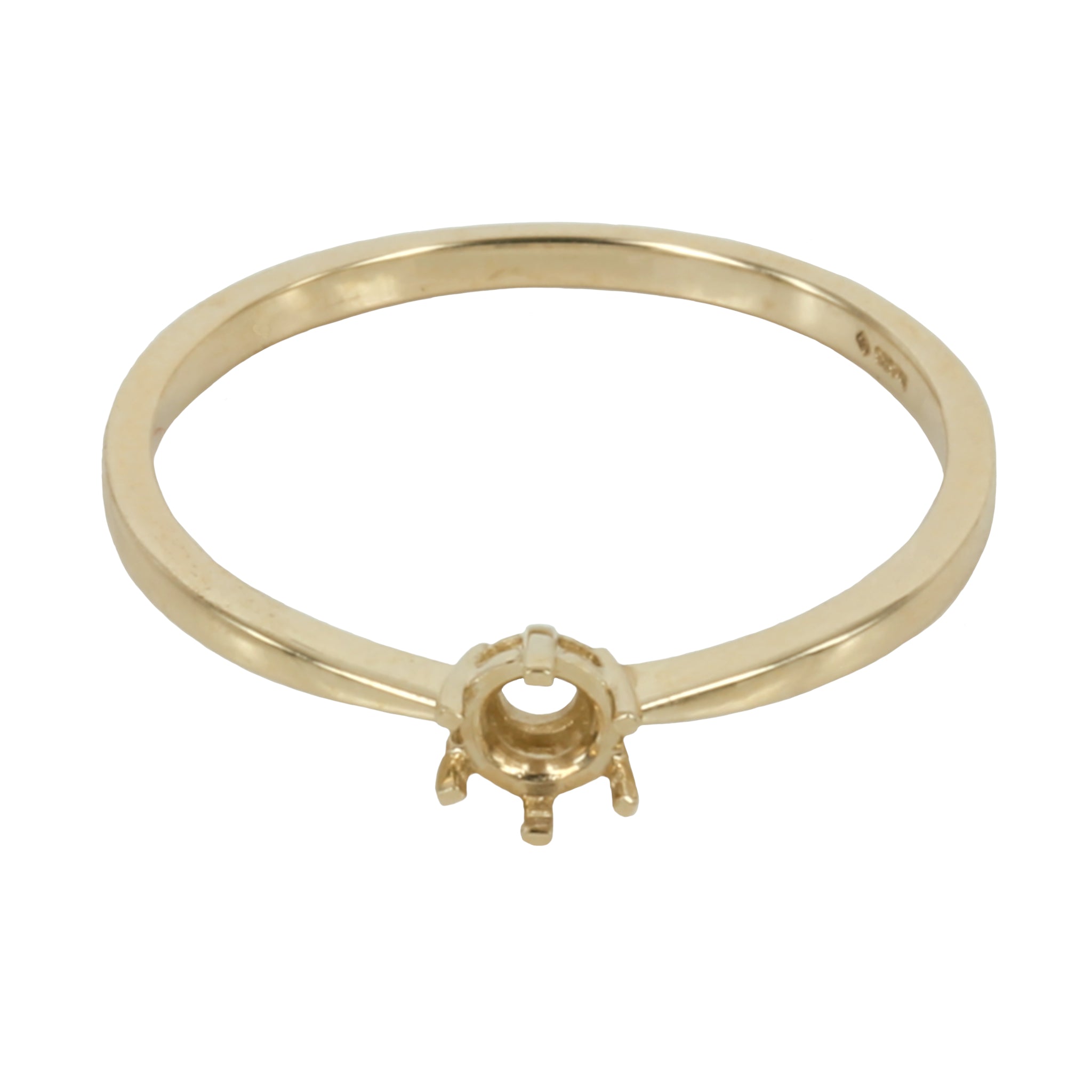 14K Gold Tapered Band Ring for 4mm Round Stones