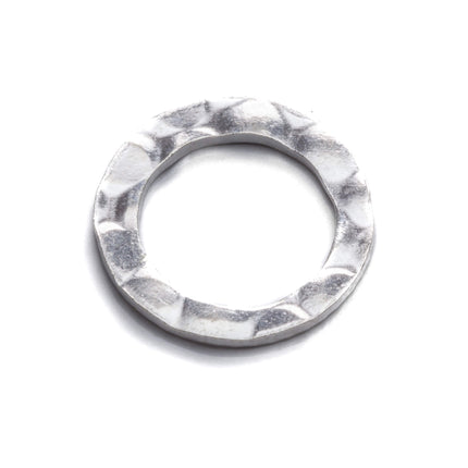 Flat Textured Closed Jump Ring in Sterling Silver 10.1x0.7x0.47x1.59mm