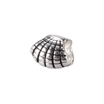 Shell Bead in Antique Sterling Silver 9.9x8.9mm
