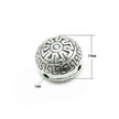 3-Sided Half-Round Bead in Antique Sterling Silver 9.8x9.8x8.3mm