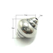 Round Bead with Edges in Antique Sterling Silver 8.7x8.7x10.9mm