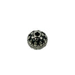 Round Bead in Antique Sterling Silver 8.9x8.9mm