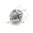 Oval Swirls Bead in Antique Sterling Silver 7.3x7.3x8.4mm