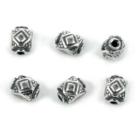 Rectangular Bead in Antique Sterling Silver 5.8x5.8x7.8mm