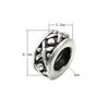 Granular X-Pattern Spacer Bead in Antique Sterling Silver 8.3x8.3x4.3mm