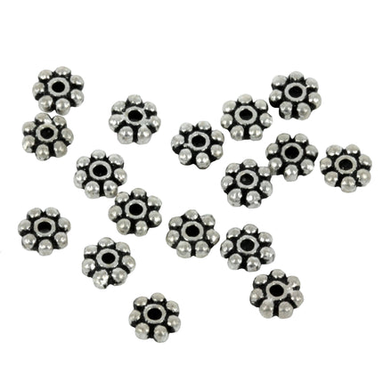 Bali-Style Daisy Spacer Bead in Sterling Silver