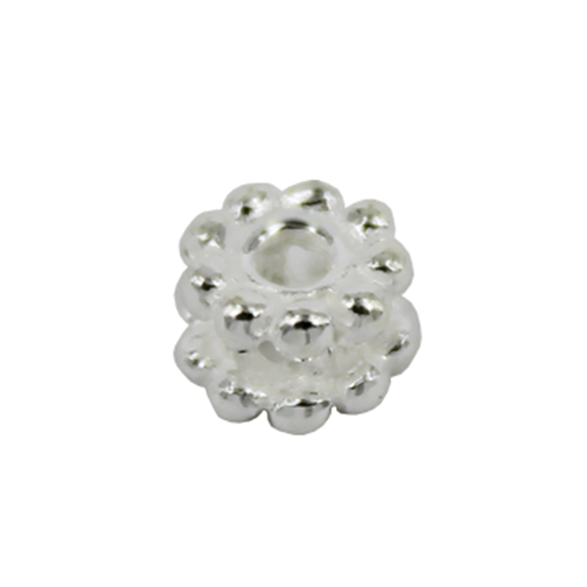 Granular Bead in Sterling Silver 5.6x5.6x3.6mm