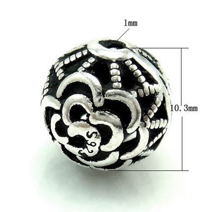 Frolic Round Bead in Antique Sterling Silver 10x10.3mm