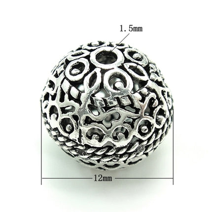 Frolic Round Bead in Antique Sterling Silver 9.7x8.7mm