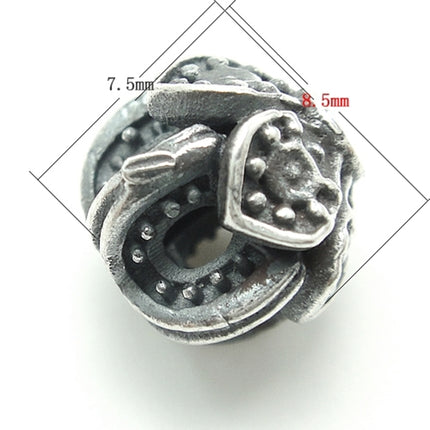 Granular Round Bead in Antique Sterling Silver 8.3x8.3x7.8mm