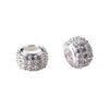 Cubic Zirconia Round Nugget Spacer Bead in Sterling Silver 7.6x11.16mm
