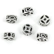 Hollow Coin Bead in Sterling Silver 6x3.5mm