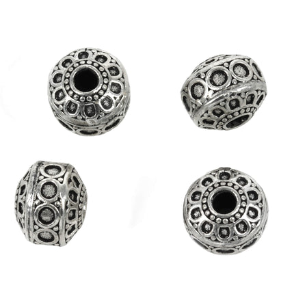 Flat-Edged Rondelle Bead in Sterling Silver 10x12mm