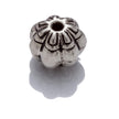 Round Flower Patterned Bead in Sterling Silver 10x12mm