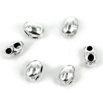 Two-Holed Oval Bead in Sterling Silver 8x5mm