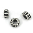 Fluted and Dots Pattern Rondelle Beads in Sterling Silver 10x5mm